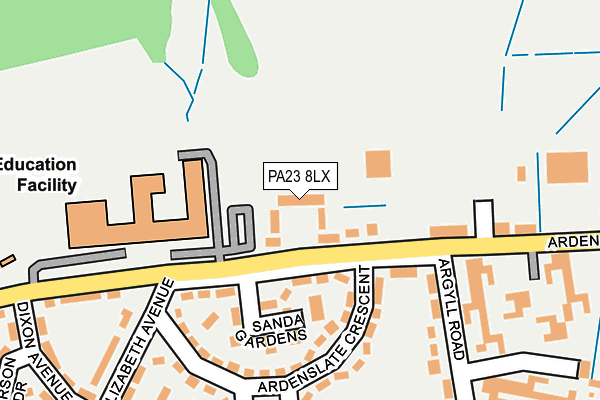 PA23 8LX map - OS OpenMap – Local (Ordnance Survey) PA23 8LX map - OS OpenMap – Local (Ordnance Survey)