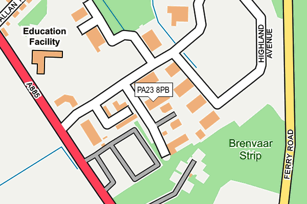PA23 8PB map - OS OpenMap – Local (Ordnance Survey) PA23 8PB map - OS OpenMap – Local (Ordnance Survey)
