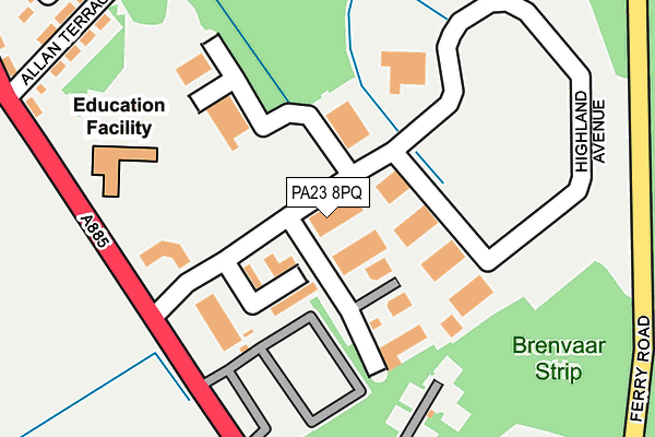 PA23 8PQ map - OS OpenMap – Local (Ordnance Survey) PA23 8PQ map - OS OpenMap – Local (Ordnance Survey)