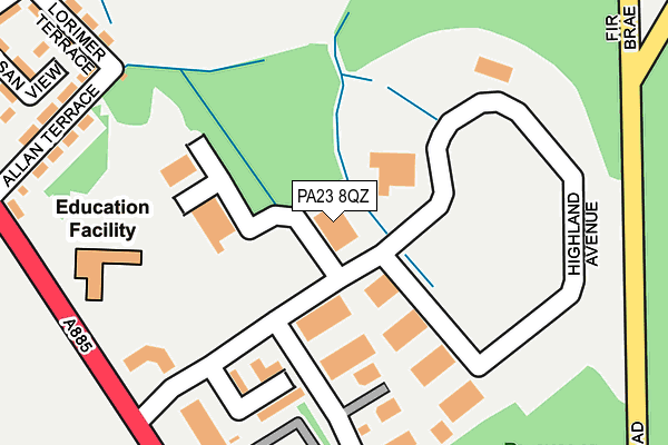 PA23 8QZ map - OS OpenMap – Local (Ordnance Survey) PA23 8QZ map - OS OpenMap – Local (Ordnance Survey)
