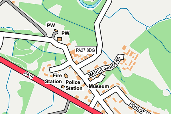 PA27 8DG map - OS OpenMap – Local (Ordnance Survey) PA27 8DG map - OS OpenMap – Local (Ordnance Survey)