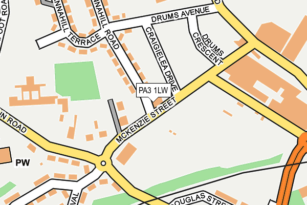 PA3 1LW map - OS OpenMap – Local (Ordnance Survey) PA3 1LW map - OS OpenMap – Local (Ordnance Survey)
