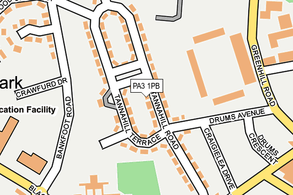 PA3 1PB map - OS OpenMap – Local (Ordnance Survey) PA3 1PB map - OS OpenMap – Local (Ordnance Survey)