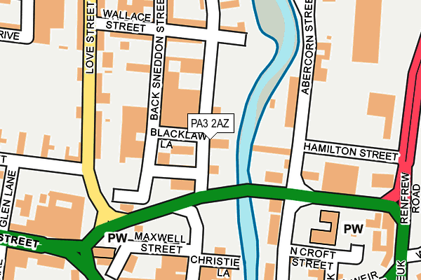 PA3 2AZ map - OS OpenMap – Local (Ordnance Survey) PA3 2AZ map - OS OpenMap – Local (Ordnance Survey)