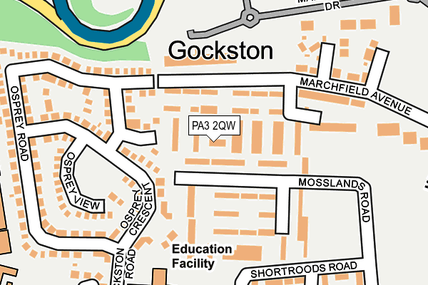 PA3 2QW map - OS OpenMap – Local (Ordnance Survey)