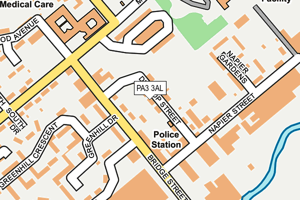 PA3 3AL map - OS OpenMap – Local (Ordnance Survey) PA3 3AL map - OS OpenMap – Local (Ordnance Survey)