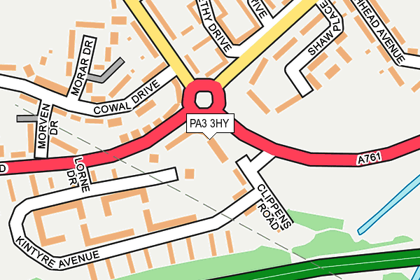 PA3 3HY map - OS OpenMap – Local (Ordnance Survey) PA3 3HY map - OS OpenMap – Local (Ordnance Survey)