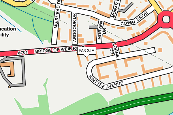 PA3 3JE map - OS OpenMap – Local (Ordnance Survey) PA3 3JE map - OS OpenMap – Local (Ordnance Survey)