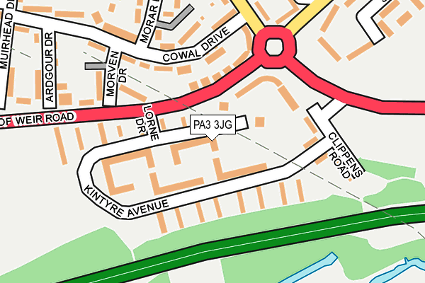 PA3 3JG map - OS OpenMap – Local (Ordnance Survey) PA3 3JG map - OS OpenMap – Local (Ordnance Survey)