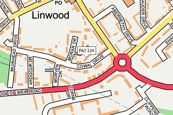 PA3 3JH map - OS OpenMap – Local (Ordnance Survey) PA3 3JH map - OS OpenMap – Local (Ordnance Survey)