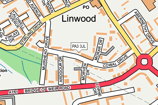 PA3 3JL map - OS OpenMap – Local (Ordnance Survey) PA3 3JL map - OS OpenMap – Local (Ordnance Survey)