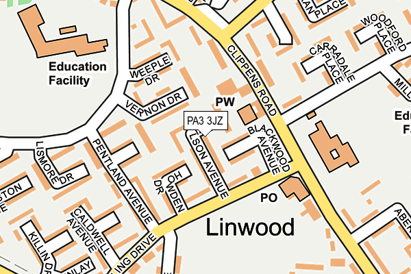 PA3 3JZ map - OS OpenMap – Local (Ordnance Survey) PA3 3JZ map - OS OpenMap – Local (Ordnance Survey)