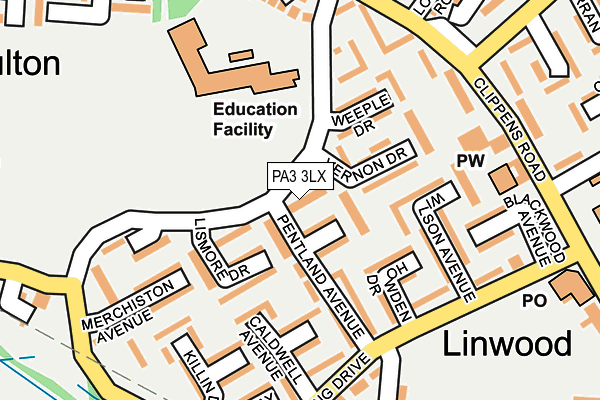 PA3 3LX map - OS OpenMap – Local (Ordnance Survey) PA3 3LX map - OS OpenMap – Local (Ordnance Survey)