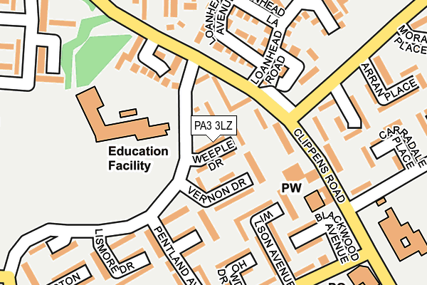 PA3 3LZ map - OS OpenMap – Local (Ordnance Survey) PA3 3LZ map - OS OpenMap – Local (Ordnance Survey)