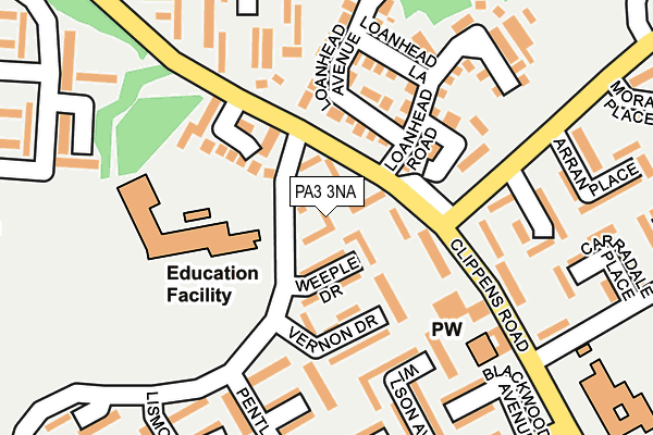 PA3 3NA map - OS OpenMap – Local (Ordnance Survey) PA3 3NA map - OS OpenMap – Local (Ordnance Survey)