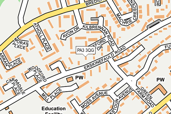 PA3 3QG map - OS OpenMap – Local (Ordnance Survey) PA3 3QG map - OS OpenMap – Local (Ordnance Survey)