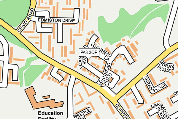 PA3 3QP map - OS OpenMap – Local (Ordnance Survey) PA3 3QP map - OS OpenMap – Local (Ordnance Survey)