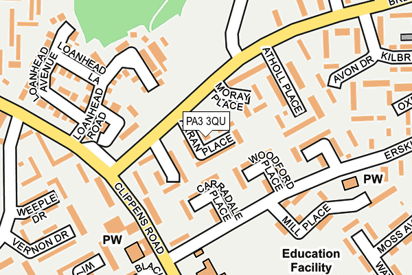 PA3 3QU map - OS OpenMap – Local (Ordnance Survey) PA3 3QU map - OS OpenMap – Local (Ordnance Survey)