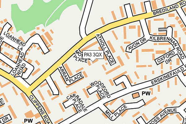 PA3 3QX map - OS OpenMap – Local (Ordnance Survey) PA3 3QX map - OS OpenMap – Local (Ordnance Survey)