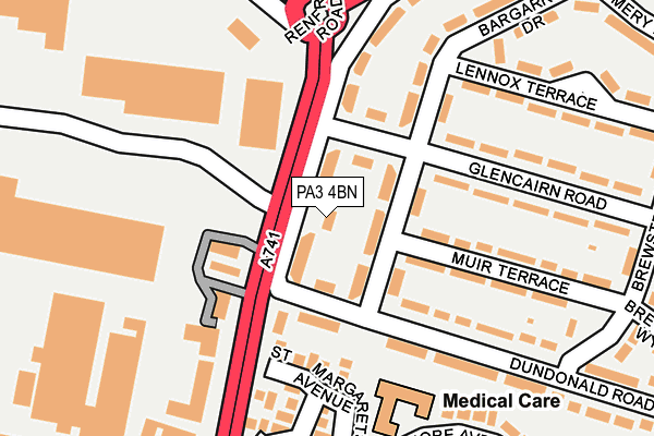 PA3 4BN map - OS OpenMap – Local (Ordnance Survey) PA3 4BN map - OS OpenMap – Local (Ordnance Survey)