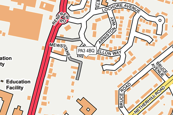 PA3 4BQ map - OS OpenMap – Local (Ordnance Survey) PA3 4BQ map - OS OpenMap – Local (Ordnance Survey)