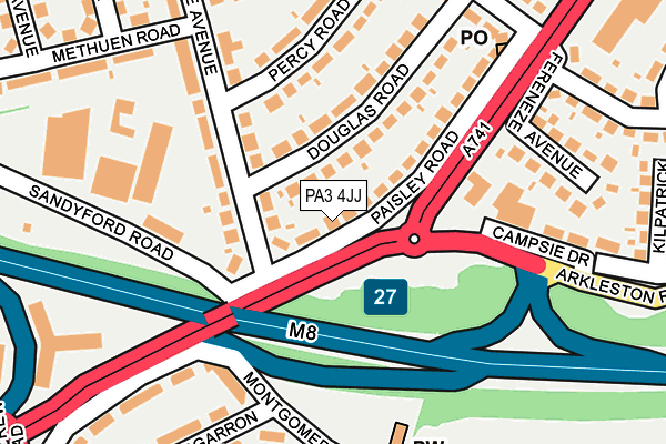 PA3 4JJ map - OS OpenMap – Local (Ordnance Survey) PA3 4JJ map - OS OpenMap – Local (Ordnance Survey)
