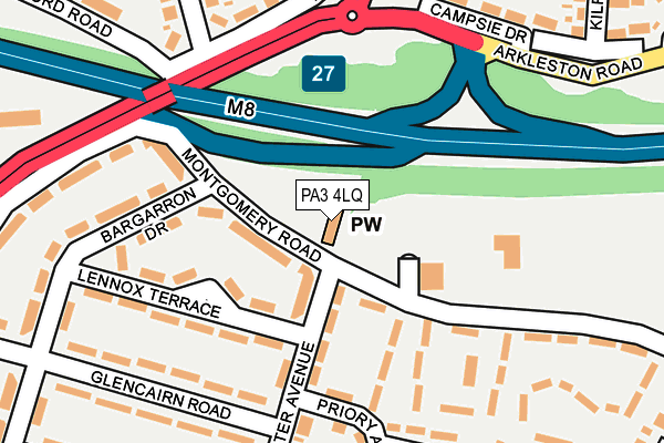 PA3 4LQ map - OS OpenMap – Local (Ordnance Survey) PA3 4LQ map - OS OpenMap – Local (Ordnance Survey)
