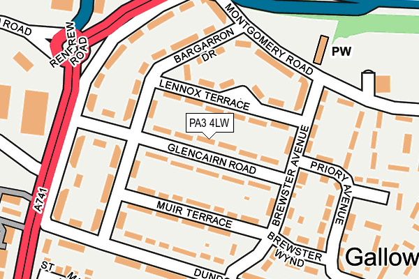 PA3 4LW map - OS OpenMap – Local (Ordnance Survey) PA3 4LW map - OS OpenMap – Local (Ordnance Survey)