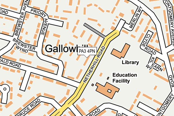 PA3 4PN map - OS OpenMap – Local (Ordnance Survey) PA3 4PN map - OS OpenMap – Local (Ordnance Survey)
