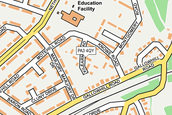 PA3 4QY map - OS OpenMap – Local (Ordnance Survey) PA3 4QY map - OS OpenMap – Local (Ordnance Survey)