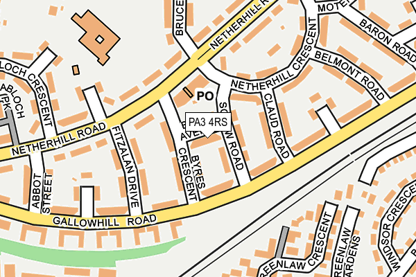 PA3 4RS map - OS OpenMap – Local (Ordnance Survey) PA3 4RS map - OS OpenMap – Local (Ordnance Survey)