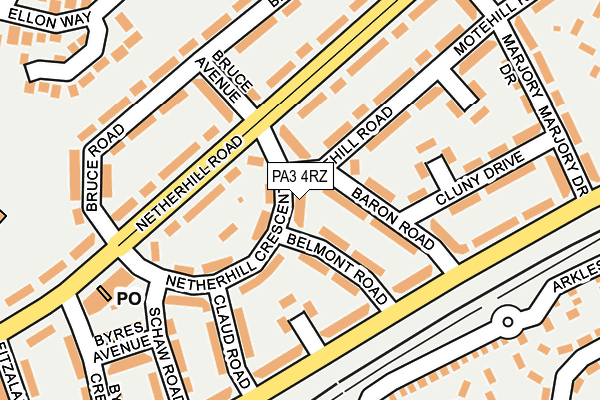 PA3 4RZ map - OS OpenMap – Local (Ordnance Survey) PA3 4RZ map - OS OpenMap – Local (Ordnance Survey)