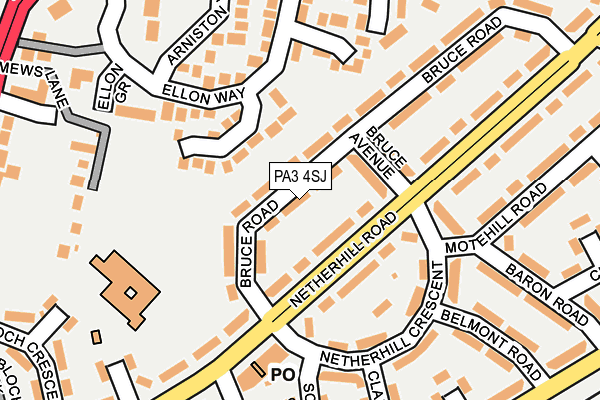 PA3 4SJ map - OS OpenMap – Local (Ordnance Survey) PA3 4SJ map - OS OpenMap – Local (Ordnance Survey)