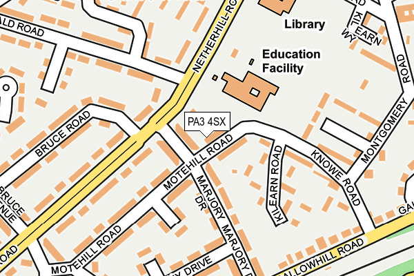 PA3 4SX map - OS OpenMap – Local (Ordnance Survey) PA3 4SX map - OS OpenMap – Local (Ordnance Survey)
