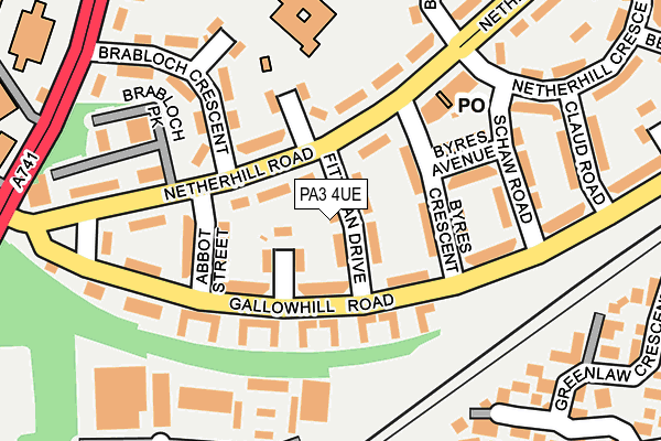 PA3 4UE map - OS OpenMap – Local (Ordnance Survey) PA3 4UE map - OS OpenMap – Local (Ordnance Survey)
