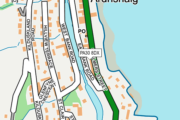 PA30 8DX map - OS OpenMap – Local (Ordnance Survey) PA30 8DX map - OS OpenMap – Local (Ordnance Survey)