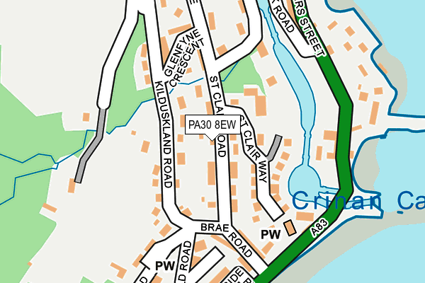 PA30 8EW map - OS OpenMap – Local (Ordnance Survey) PA30 8EW map - OS OpenMap – Local (Ordnance Survey)