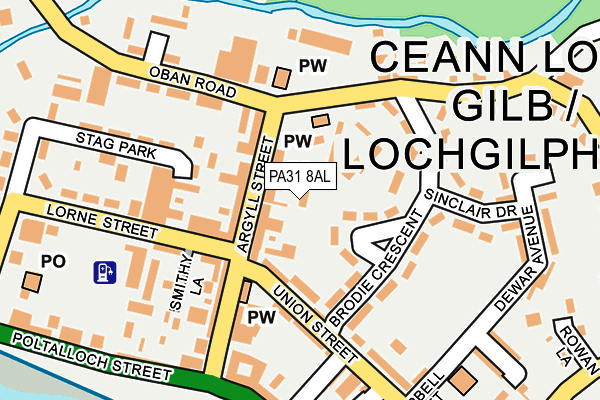 PA31 8AL map - OS OpenMap – Local (Ordnance Survey) PA31 8AL map - OS OpenMap – Local (Ordnance Survey)