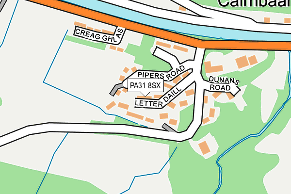 PA31 8SX map - OS OpenMap – Local (Ordnance Survey) PA31 8SX map - OS OpenMap – Local (Ordnance Survey)