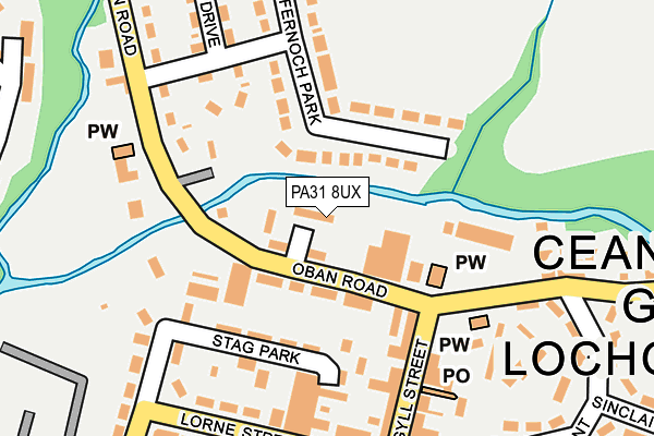 PA31 8UX map - OS OpenMap – Local (Ordnance Survey) PA31 8UX map - OS OpenMap – Local (Ordnance Survey)