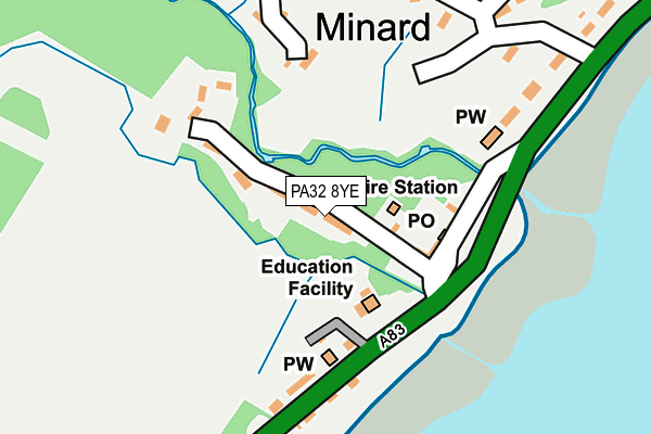 PA32 8YE map - OS OpenMap – Local (Ordnance Survey) PA32 8YE map - OS OpenMap – Local (Ordnance Survey)