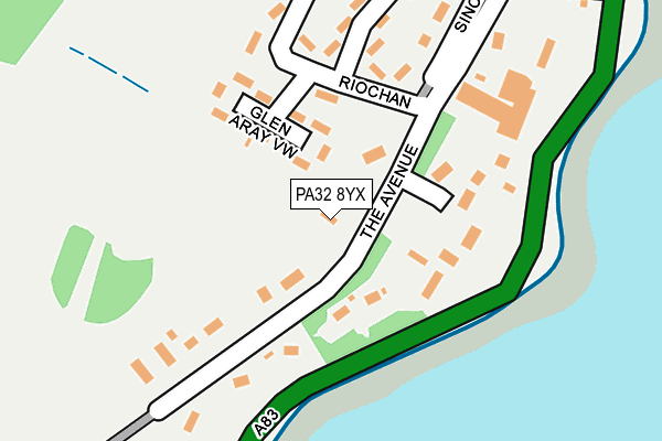 PA32 8YX map - OS OpenMap – Local (Ordnance Survey) PA32 8YX map - OS OpenMap – Local (Ordnance Survey)