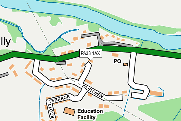 PA33 1AX map - OS OpenMap – Local (Ordnance Survey) PA33 1AX map - OS OpenMap – Local (Ordnance Survey)