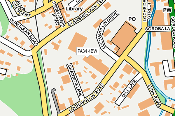 PA34 4BW map - OS OpenMap – Local (Ordnance Survey) PA34 4BW map - OS OpenMap – Local (Ordnance Survey)
