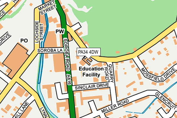 PA34 4DW map - OS OpenMap – Local (Ordnance Survey) PA34 4DW map - OS OpenMap – Local (Ordnance Survey)