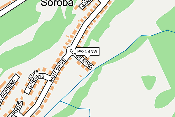 PA34 4NW map - OS OpenMap – Local (Ordnance Survey) PA34 4NW map - OS OpenMap – Local (Ordnance Survey)