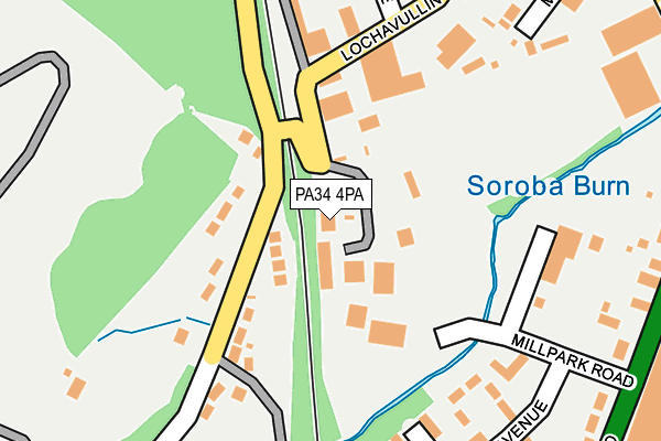 PA34 4PA map - OS OpenMap – Local (Ordnance Survey)