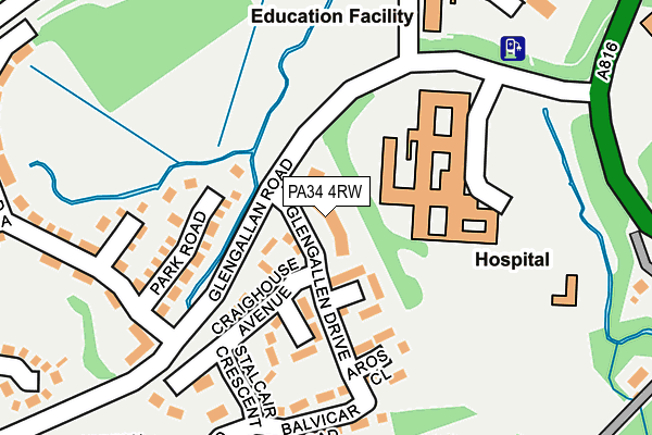 PA34 4RW map - OS OpenMap – Local (Ordnance Survey) PA34 4RW map - OS OpenMap – Local (Ordnance Survey)