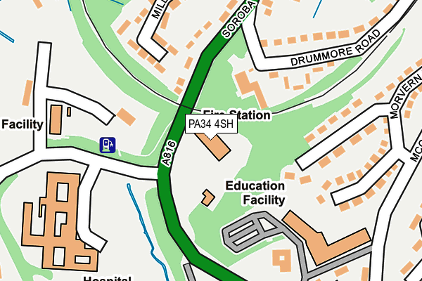 PA34 4SH map - OS OpenMap – Local (Ordnance Survey)