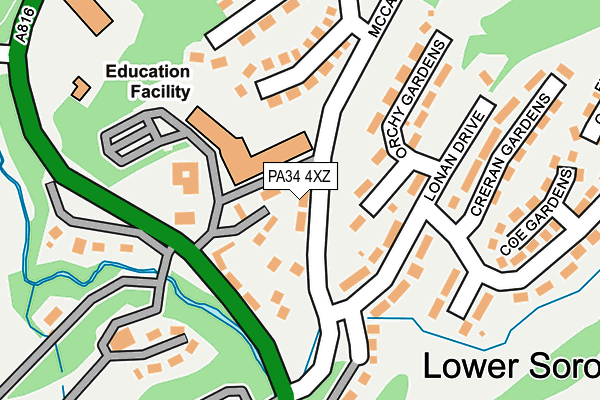 PA34 4XZ map - OS OpenMap – Local (Ordnance Survey) PA34 4XZ map - OS OpenMap – Local (Ordnance Survey)